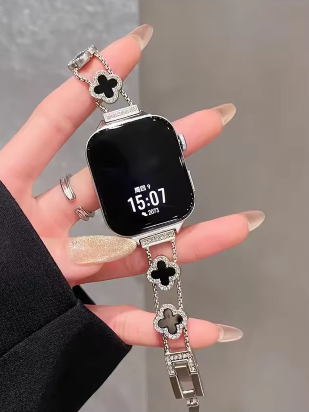 New Apple Elegant Starlight Black Smartwatch Bracelet  Band 38mm40mm41mm
